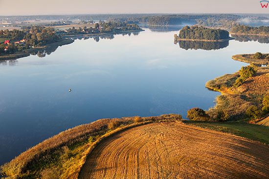 Jezioro Ilawskie widoczne od strony NNE. EU, PL, Warm-Maz. Lotnicze.