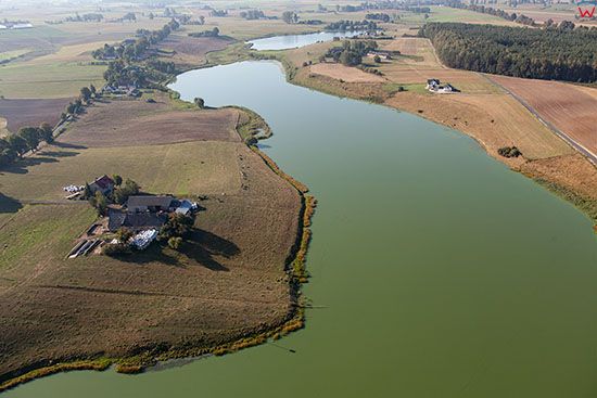 Jezioro Kaldun panorama od strony N. EU, PL, Warm-Maz. Lotnicze.