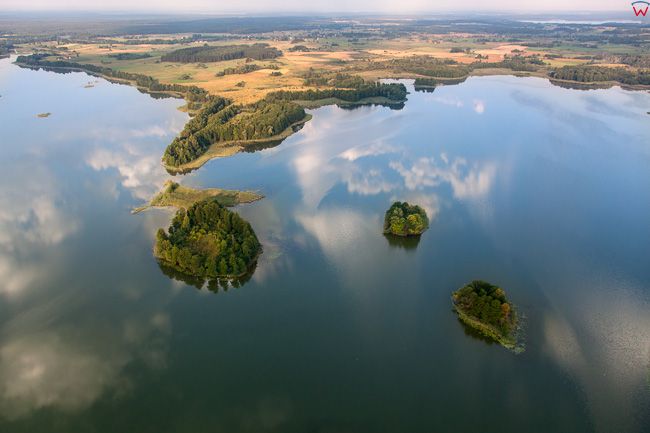 Jezioro Druglin Duzy. EU, Pl, Warm-Maz. Lotnicze
