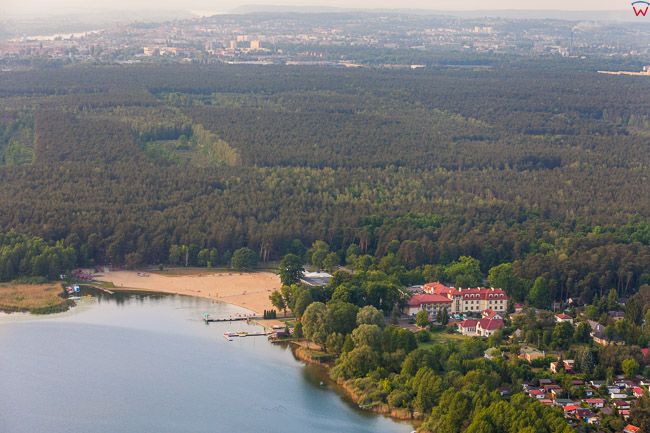 Jezioro Rudnickie Wielkie. EU, Pl, Kujaw-Pom. Lotnicze.