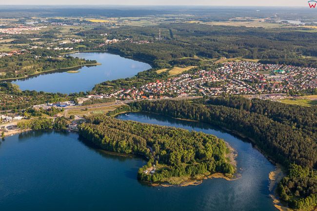 Jezioro Ukiel i Kortowskie. EU, PL, warm-maz. Lotnicze.