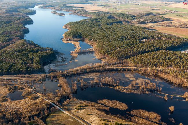 Brodnicki PK, rozlewiska rzeki Drwecy w okolicy Tama Brodzka. EU, PL, Kujawsko - Pomorskie. Lotnicze