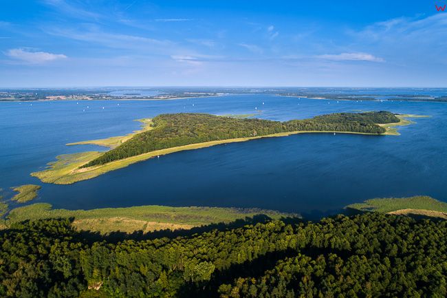 Jezioro Mamry z wyspa Upalty, EU, PL, warm-maz