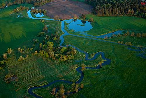 Lotnicze. Rzeka Elma w okolicy Koniewa.