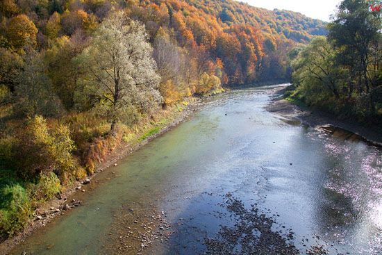 Rzeka Solinka w okolicy Bukowca. EU, Pl, podkarpackie.