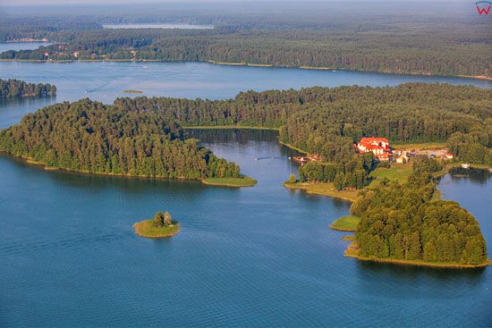 Jezioro Biale Augustowskie. EU, PL, Podlaskie. Lotnicze.