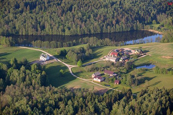 Suwalski Park Krajobrazowy. Jezioro Pogorzalek. EU, Pl, warm-maz, LOTNICZE.