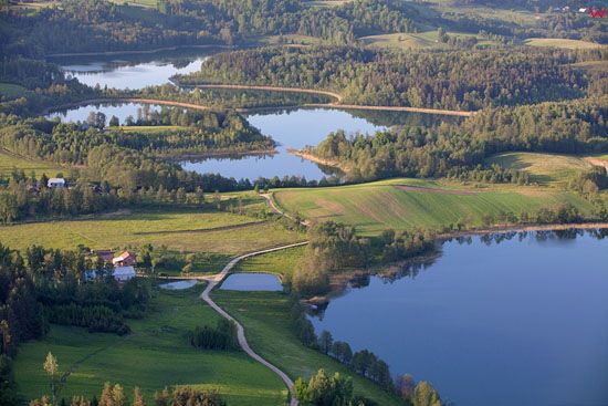 Suwalski Park Krajobrazowy. Jezioro Kamedul i Jaczno. EU, Pl, warm-maz, LOTNICZE.