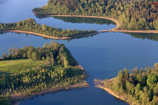 Suwalski Park Krajobrazowy. Jezioro Jaczno. EU, Pl, warm-maz, LOTNICZE.
