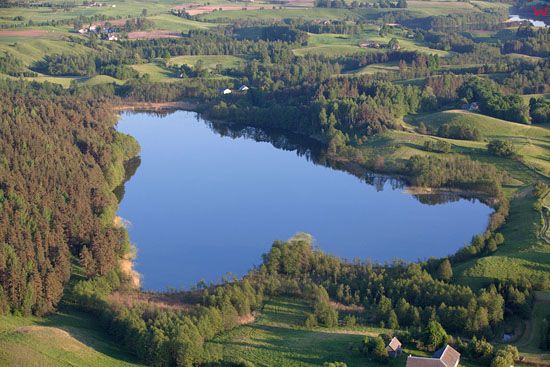 Suwalski Park Krajobrazowy. Jezioro Kopane. EU, Pl, warm-maz, LOTNICZE.
