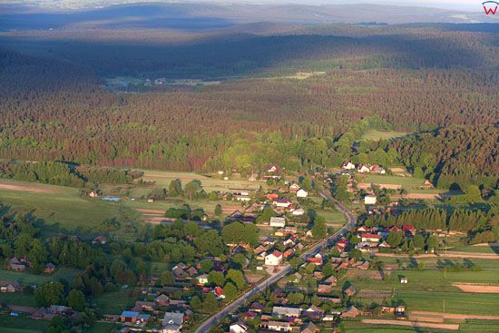 Roztoczanski Park Narodowy - panorama od strony NE. EU, PL, Lubelskie. LOTNICZE.
