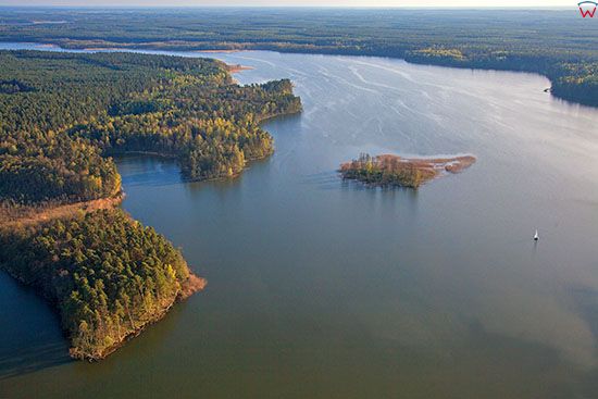 Jezioro Nidzkie, panorama od strony NW. EU, Pl, Warm-Maz. Lotnicze.