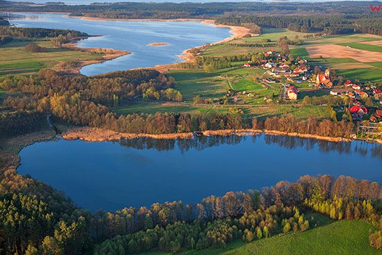 Jezioro Wejsunek, Mazurski Park Krajobrazowy. EU, Pl, Warm-Maz. Lotnicze.