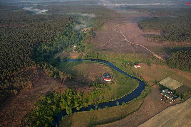 Wdecki Park Krajobrazowy, meandry rzeki Wdy na wysokosci Starej Rzeki. EU, PL, Kujawsko-Pomorskie.
