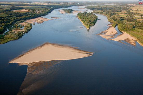 Lotnicze, EU, PL, mazowieckie. Rzeka Wisla na odcinku w Smoszewie.