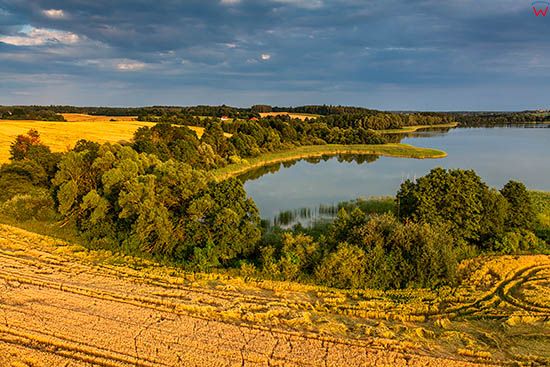 Jezioro Salet, panorama od strony N. EU, PL, Warm-Maz. Lotnicze.