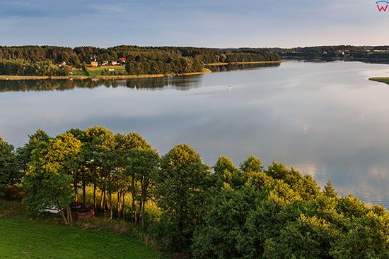 Jezioro Juksty, okolica wsi Pelkowo. EU, PL, Warm-Maz. Lotnicze.