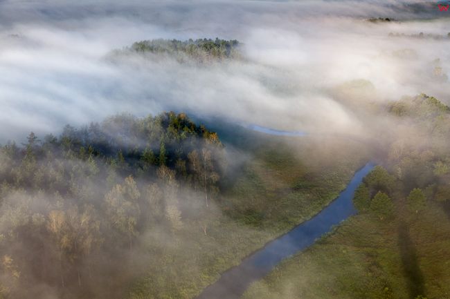 Rzeka Lyna w okolicy Lidzbarka Warminskiego, EU, PL, Warm-Maz. Lotnicze.