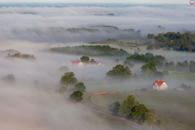 Panorama okolicy wsi Dlugoleka, EU, PL, Warm-Maz. Lotnicze.