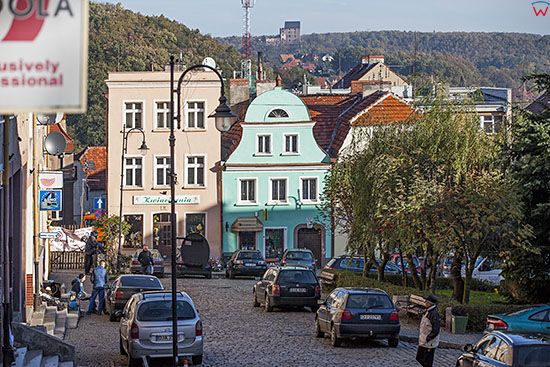 Bolkow, kamienice przy rynku. EU, Pl, Dolnoslaskie.