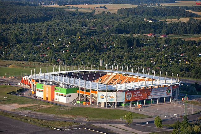 Lubin, Stadion MKS Zaglebie Lubin-Dialog Arena. EU, Pl, Dolnoslaskie. Lotnicze.