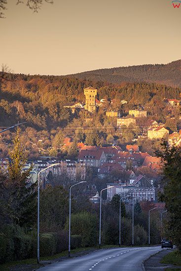 Walbrzych, panorama na miasto przez ulice Zeromskiego. EU, Pl, Dolnoslaskie.