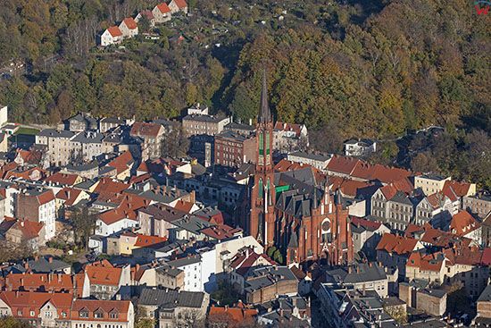 Walbrzych, Stare Miasto. EU, Pl, Dolnoslaskie. Lotnicze.