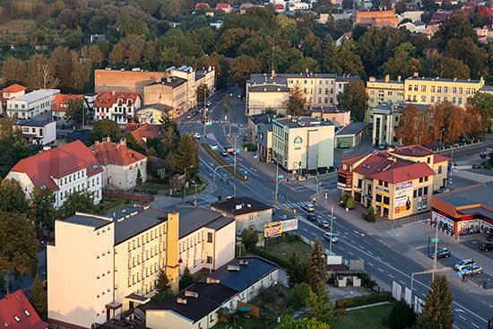 Brodnica, panorama okolicy ulicy Sadowej. EU, PL, Pomorskie. Lotnicze.