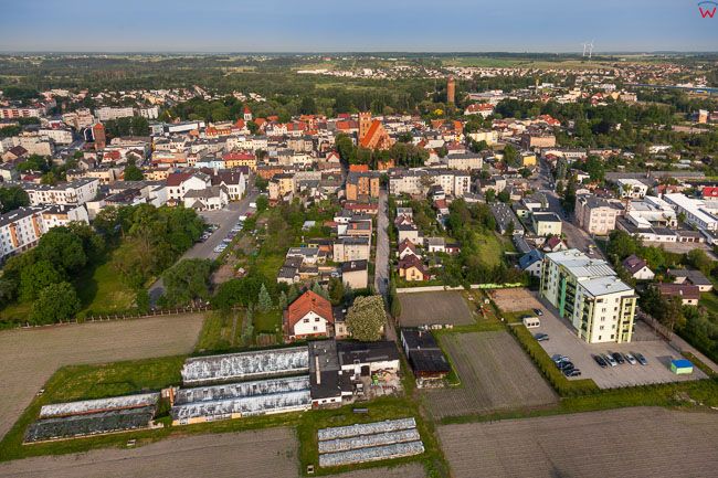 Brodnica, panorama od strony E. EU, PL, Kujaw-Pom. Lotnicze.
