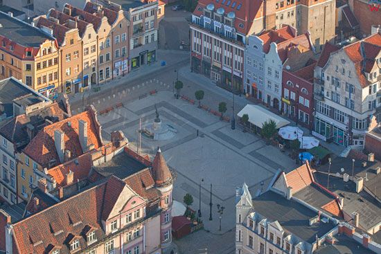 Grudziadz - rynek starego miasta. EU, PL, Kujawsko-Pomorskie. LOTNICZE.