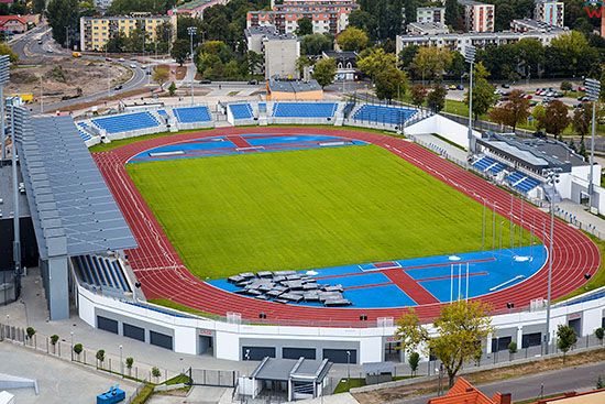 Wloclawek, Stadion Kujawiak Wloclawek. EU. Pl, Kuj-Pom. Lotnicze.