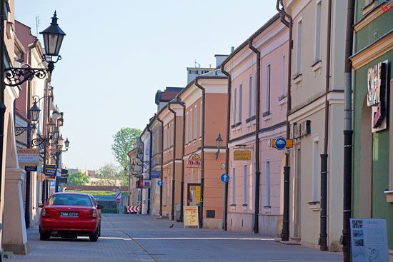 Kamienice przy ul. Zeromskiego w Zamosciu. EU, Pl, Lubelskie.