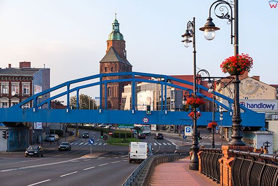 Gorzow Wielkopolski, Most Staromiejski z Estakada. EU, PL, Lubuskie.