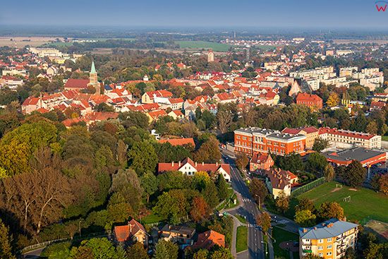 Miedzyrzecz, panorama Strego Miasta od strony W. EU, Pl, Lubuskie. Lotnicze.