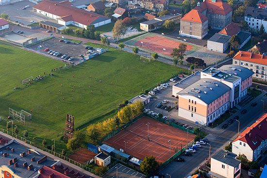 Swiebodzin, Stadion klubu Pogon Swiebodzin. EU, PL, Lubuskie.. Lotnicze.