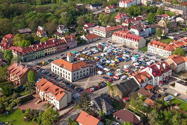 Serock, panorama miasta. EU, Pl, Mazowieckie. Lotnicze.