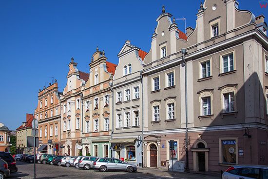 Opole, kamienice przy Rynku. EU, Pl, Opolskie.