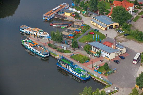 Augustow, Port Zeglugi Augustowskiej. EU, PL, Podlaskie. Lotnicze.