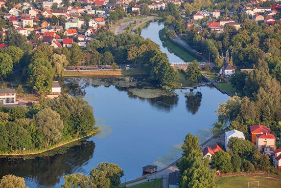Augustow, Rzeka Netta. EU, PL, Podlaskie. Lotnicze.
