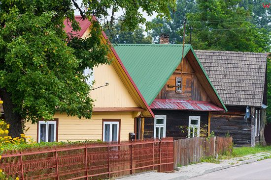 Krynki, drewniana architektura wsi, EU, Pl, Podlaskie.