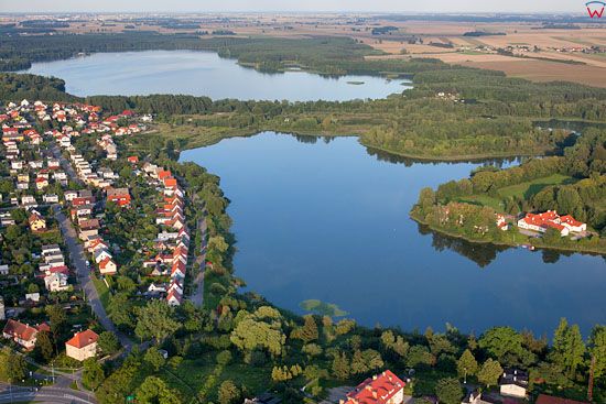 Lotnicze, EU, PL, Pomorskie. Jezioro Miejskie i Rychnowskie w Czluchowie.