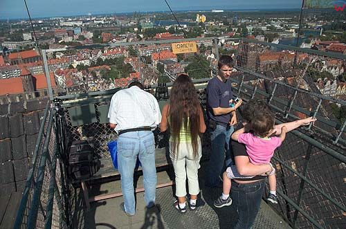 Panorama Gdańska z wieży widokowej kościoła mariackiego