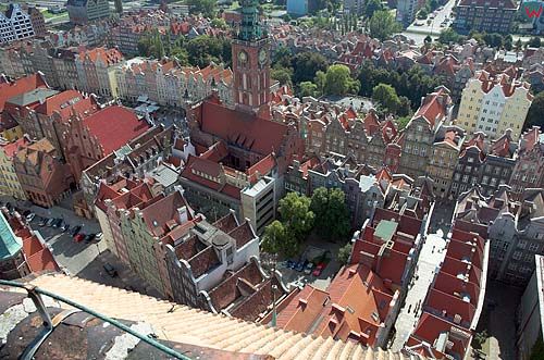 Panorama Gdańska z wieży widokowej kościoła mariackiego
