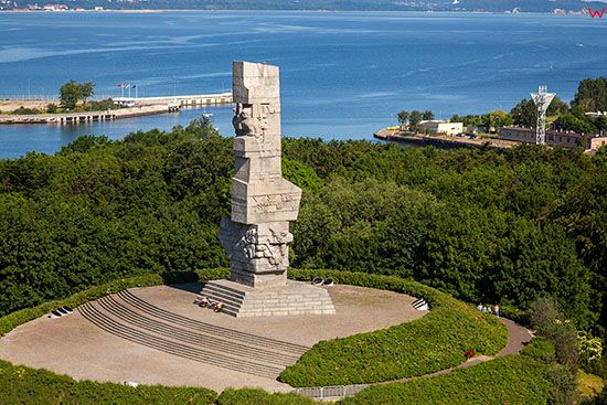 Gdansk - Westerplatte, Pomnik Obroncow Wybrzeza. EU, PL, Pomorskie. Lotnicze.