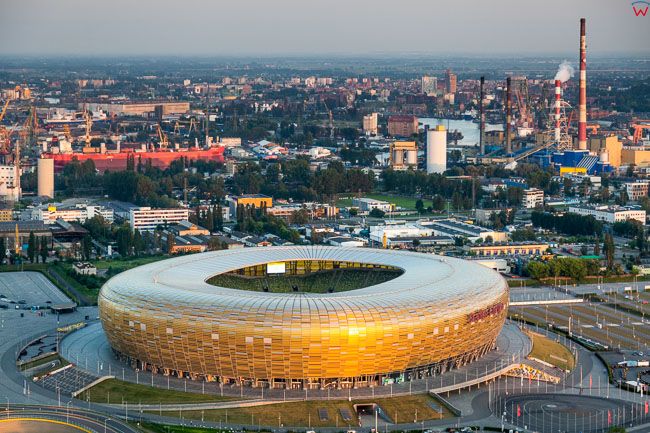Gdansk Letnica, Stadion Energa Gdansk. EU, PL, Pomorskie. Lotnicze.