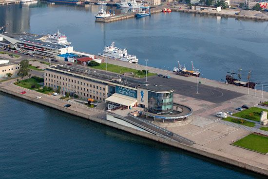 Gdynia Port, Skwer Kosciuszki. EU, Pl, pomorskie. Lotnicze.