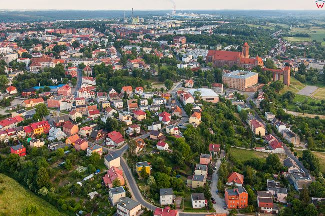 Kwidzyn, panorama miasta od strony N. EU, Pl, Pomorskie. Lotnicze.