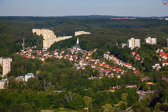 Sopot - Brodwino, panorama na osiedle. EU, PL, Pomorskie. Lotnicze.