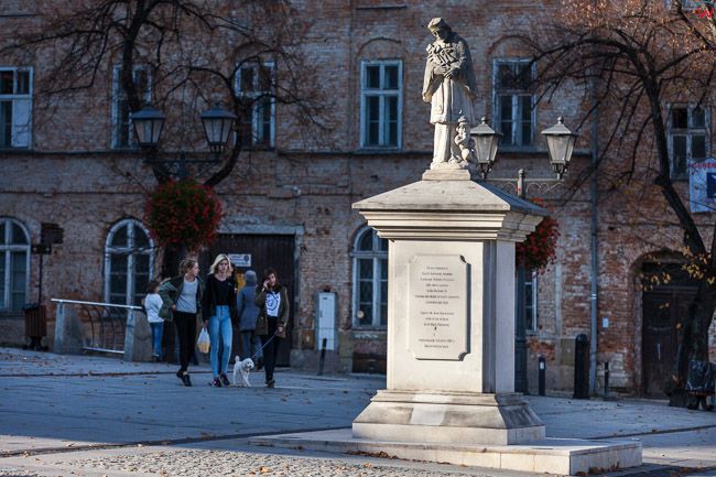 Bielsko - Biala, pomnik Nepomucena na Rynku Staromiejskim. EU, PL, Slaskie.
