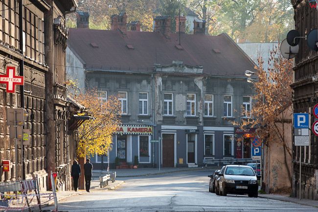 Bielsko - Biala, panorama na ulice Cieszynska. EU, PL, Slaskie.